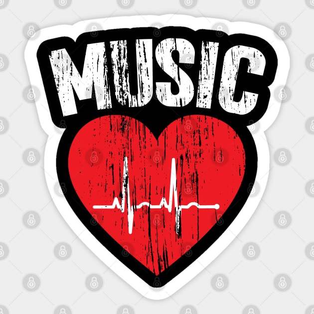 I Heart Music Eroded v4 Sticker by Emma